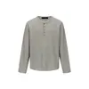 UTiiTUii blusa de tricô falsa de duas peças retrô americana da moda, moletom com gola redonda, camisa básica masculina com gola henley 099