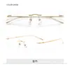 Óculos sem aro anti-luz azul, cool e estilosos, armação ultraleve de titânio puro, podem ser equipados com lentes de grau, estilo durão de negócios 0632