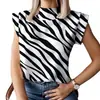 Ropa Femenina Europea y Americana de Temporada Amazon Comercio Transfronterizo Exportación Explosiones Camisa de Verano Camisa de Manga Corta Estampada Top para Mujer