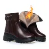 Sapatos de Couro Femininos Estilo Britânico Dropshipping, Botas Femininas, Sapatos Femininos de Veludo de Inverno, Sapatos de Algodão de Salto Alto, Botas Curtas de Solado Grosso