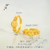 Anillo de Lujo Chapado en Oro de 24 Quilates con Diseño de Calabaza Incrustada de Diamantes, Flor de Lirio y Huevo de Paloma en un Nuevo Estilo Chino