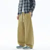 Novedad Otoño 2026 Pantalones Casuales Lavados para Hombre, Pantalones Paracaidistas Sueltos de Pierna Ancha Ligeramente Lavados con Caída, Pantalones Largos Estilo High Street Americano