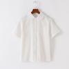 Atacado de fábrica uniforme escolar japonês ortodoxo gola pontuda gola redonda jk camisa branca de manga curta roupa de trabalho não transparente