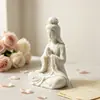 Molde de Silicona Chunqi New Cross-Border DIY 3D Sentado Guanyin para Velas de Aromaterapia y Adornos de Estatua de Buda de Yeso