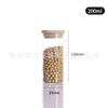 Tarro de almacenamiento cilíndrico con tapa de bambú y madera, botella de vidrio de borosilicato alto, transparente, para cocina, para té y cereales, sellado.