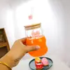 Entra en la Taza de Bebida Jugo de Nube Linda Gran Capacidad Resistente a Altas Temperaturas Taza de Una Sola Capa Taza con Lazo Taza con Popote