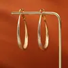 Pendientes de Aro Lisos Esmerilados Estilo Europeo y Americano, Moda Retro de Alta Gama, Pendientes Grandes Sencillos, Pendientes Estilo Cool de Diosa de Nicho