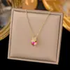 Collar de acero de titanio nuevo sin decoloración para mujer, cadena de clavícula ligera de lujo de verano, nicho, todo-partido, joyería de temperamento de alta gama