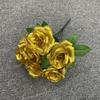 Rosas Simuladas de 7 Cabeças, Buquê para Salão de Casamento, Decoração Pastoral, Flor Falsa para Caminho de Flores, Decoração de Mesa, Arranjo Floral