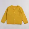Nuevo en stock suéter escolar puro estilo ins primavera y otoño cárdigan color caramelo cárdigan pequeño liso suéter para niños