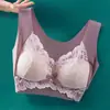 Sujetador de Encaje Delgado sin Aros de Talla Grande para Mujeres con Senos Grandes, Sujetador Push-Up Cómodo para Mujeres con Senos Pequeños, Sujetador Anticaída para Mujeres