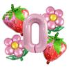 Balões Temáticos de Morango Rosa Flores Havaianas Terno Digital Decoração de Festa de Aniversário para Menina