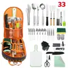 Nuevo Juego de Herramientas para Barbacoa al Aire Libre Estilo Étnico Set de Mochila con Herramientas para Barbacoa Bbq