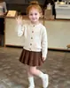 Conjunto de Suéter para Niñas para Otoño e Invierno, Nuevo Vestido de Punto con Bordado Floral, Moda Coreana Vestido Princesa Suéter para Bebés
