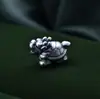 Plata de Ley S999 Tortuga Dragón Cuentas DIY Plata Dura 3D Cuerda Trenzada de Plata Cuentas Sueltas Material para Collares Hechos a Mano Accesorios Retro Venta al por Mayor