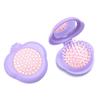 Peine de aire plegable con cojín, mini peine bonito, portátil, con espejo para mujer, tamaño pequeño, con masaje integrado.