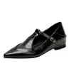 Sapatos Mary Jane Retrô Estilo Francês para Mulheres, com Salto Escondido de 5cm, Bico Fino, Boca Rasa, Couro Macio, Versátil, Elegante e Adequado para o Trabalho