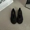 Sandalias Cerradas de Tejido Hueco para Mujer, Zapatos Planos Mary Jane Verano 2026, Sandalias Transpirables Slip-On para Verano