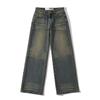 Calça Reta de Cintura Baixa Nostálgica Retro Americana Feminina Outono 2023 Estilo Spice Girls Europeu e Americano Solta Lavada Wide Leg Pantalona