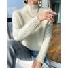 Suéter de Punto Grueso para Mujer 2024 con Cuello Medio Alto, Nuevo Estilo Otoño e Invierno, Top Camiseta Básica Holgada de Corte Ajustado
