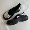 Sapatos de Ballet Atlético com Tiras Cruzadas Mary Jane Femininos 2026 Novo Estilo Sapatos de Solado Grosso Aumentadores de Altura Bico Redondo para Pessoas Baixas