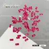 Zirconia Rectangular Dorada para Uñas Mini Pedrería de Fondo Plano Decoraciones Populares para Uñas Pedrería Dorada Larga en Tira Pedrería para Uñas Francesas