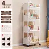 Estantería de Almacenamiento Personalizada con Ruedas, Estantería de Almacenamiento Multicapa para Dormitorio, Estantería de Almacenamiento de Pie, Estantería Móvil, Moderna y Sencilla