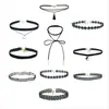 Amazon Ins Set de Collar de Encaje Creativo Cadena Clavícula Joyería Simple Gótica Europea y Americana