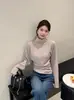 Tricô de gola alta com franzido lateral para mulheres, peça para usar por baixo no outono e inverno, acinturado, emagrecedor, top elegante 6378