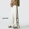 Pantalones de rayas para hombre primavera y otoño retro japonés moda de alta calle americana marca draping pierna ancha rectos hasta el suelo casual deportivos