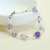 Pulsera de Piedra Triturada de Amatista Natural Ai Yu Pulsera de Cristal Blanco de Forma Libre Venta al por Mayor de Comercio Electrónico en Transmisión en Vivo S5072406