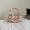 Bolsa Plissada Chique Estilo Coreano Bolsa Bolinho Feminina 2026 Nova Tendência Moda Bolinhas Laço Ombro Único Transversal
