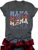 Amazon Verano Europeo y Americano para Mujer Día de la Madre Patrón Cuello Redondo Manga Corta Moda Casual Comercio Exterior Explosiones Camiseta