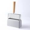 Lechong Original Color Caramelo Metal Set de Pala para Arena de Gato Mascota Gato Herramienta Engrosada Mango de Madera Grande Pala para Arena de Gato
