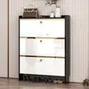 Zapatero ultrafino para la entrada, uso doméstico, mueble de pasillo con puerta abatible, venta especial de liquidación, mueble sencillo para recibidor, mueble de almacenamiento de gran capacidad