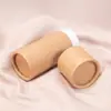 Tubo de Papel Kraft Ecológico Tapa y Base Cilíndricas Hechas a Medida Contenedor de Papel para Caja de Empaque de Bálsamo y Aceite Esencial Personalización