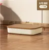 Caja de Almacenamiento de Plástico para el Hogar con Tapa, Engrosada, Estilo Crema, Caja de Almacenamiento para Artículos Varios de Escritorio y Juguetes, Caja de Almacenamiento para Ropa de Baño
