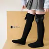 Calcetines largos para niña para primavera y otoño, finos de doble capa con lazo grande, lindos calcetines de princesa, versátiles calcetines altos para bebés y niños