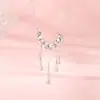Collar de Plata de Ley S925 con Cuentas Doradas River para Mujer, Nuevo, Brillo, Ojo de Gato, Gota de Agua, Borla, Cadena para Clavícula de Moda, Modelo para Transmisión en Vivo