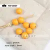 Acessórios para Joias DIY Contas Redondas de 14mm Contas de Madeira Coloridas Acessórios Contas Soltas Contas Redondas Versátil Flor de Sapato Contas Corrente para Celular Feita à Mão