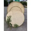 Criba redonda de bambú con agujeros para secado doméstico de productos secos, estante de bambú para restaurante de hot pot para colocar platos, criba redonda hueca de bambú sin agujeros