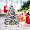 Decoração de Natal Transfronteiriça Pequeno Trem Parque de Diversões Acrílico Plano 2D Impermeável Ornamento de Mesa para Estudo e Sala de Estar