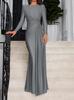 Vestido Cruzado Europeo y Americano Primavera y Verano 2025 Nuevo Cuello Redondo Asimétrico Superpuesto Retorcido Cintura Alta Cadera Vestido de Color Puro