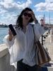 Camisa Idéntica de Song Hye Kyo para Mujer 2025 Verano Nueva Estilo Coreano Holgado Estilo Perezoso Delgada Transpirable