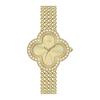 Reloj Shi Gaudi Trébol de Cuatro Hojas Incrustado de Diamantes Pulsera de Acero Forma de Flor Estilo Fragante Lujo Ligero Moda de Gama Alta Reloj para Mujer Vivo