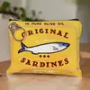 Bolsa de Cosméticos de Lino con Patrón de Sardina Temu Amazon Bolsa de Almacenamiento de Gran Capacidad Neceser