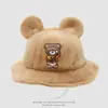 Nuevo Lindo Genial Oso Sombrero de Pescador para Bebé Venta al por Mayor Caliente para Exteriores Niño Sombrero de Cubeta Invierno Peludo Sombrero para Niños