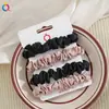 Qiyue Anillo para el Pelo del Intestino Grueso Set de Cuerda Fina de Cabeza de Satén Celebridad de Internet Chica Cola de Caballo Simple Set de Cuero Cuerda para el Pelo de Bola