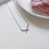 Colar Cruzado de Prata Casual 2025 Novo Estilo Feminino de Alto Padrão Acessível Luxo Exquisito Coreano de Nicho Versátil Elegante Corrente para Clavícula