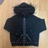 Gorro de Felpa con Remaches Estilo Oscuro Sudadera con Capucha Chaqueta de Otoño e Invierno Estilo Y2K Compuesto Americano para Hombres y Mujeres